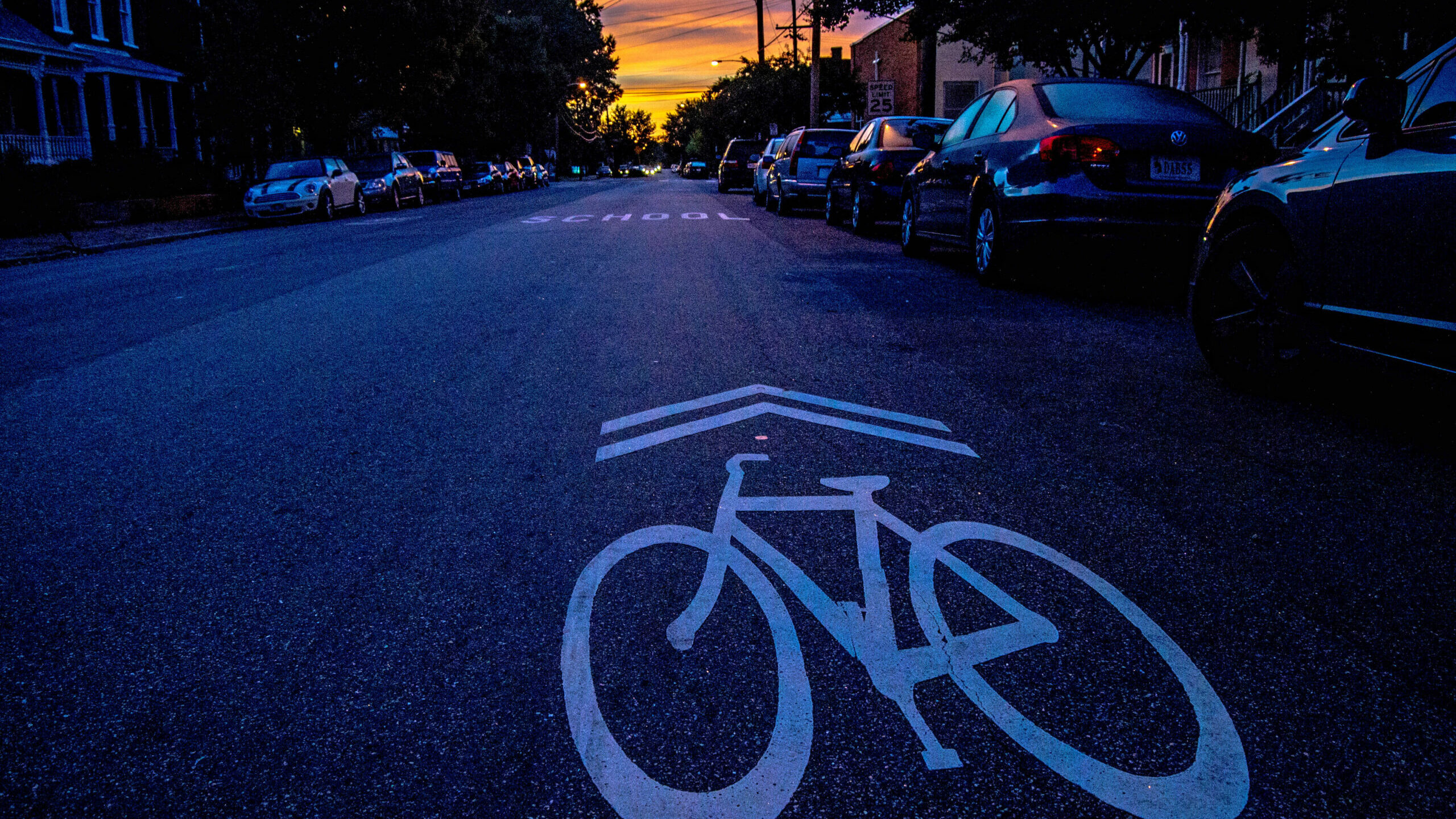 Bike lane in Richmond's Church Hill neigbourhood.