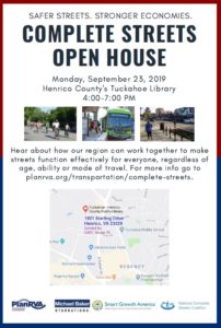 Complete Streets Open House Sept. 23, 2019