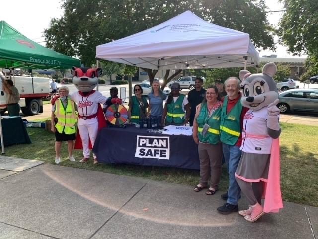 PlanRVA and the Emergency Management Alliance of Central Virginia engaging with the public at a Richmond Flying Squirrels Game.
