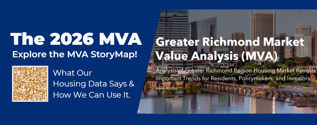 Housing MVA Explore the Story Map! What our data says and how we use it (image of greater Richmond skyline)